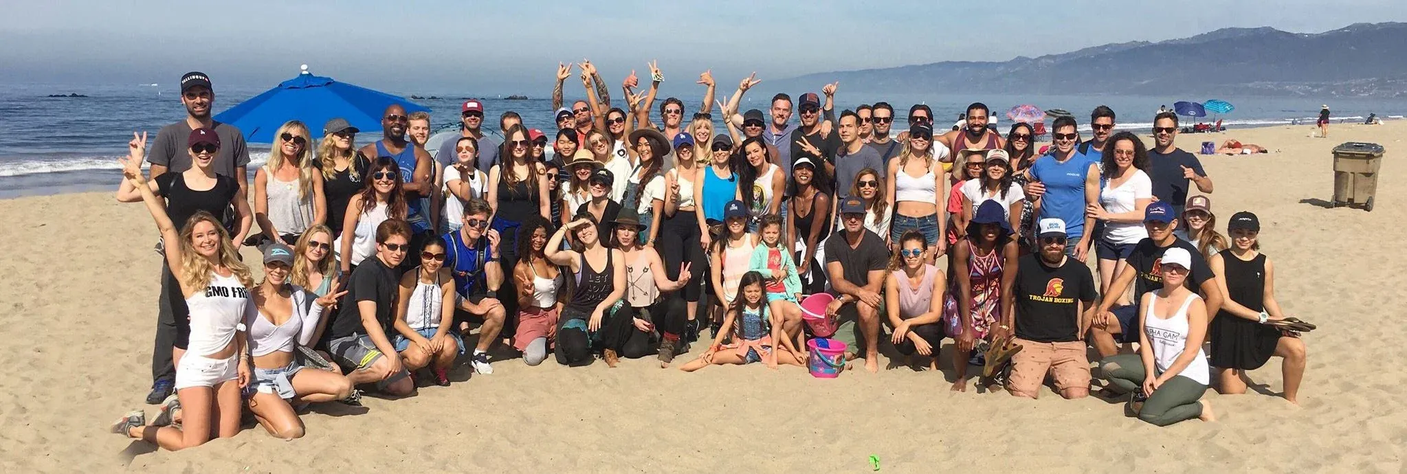 From The Heart Tribe volunteers gathered on Santa Monica Beach