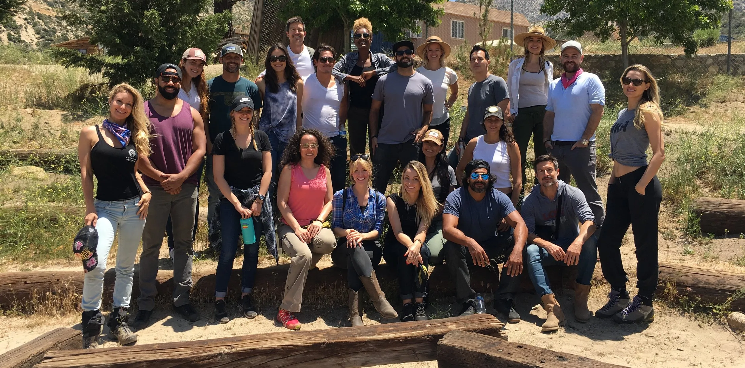 Volunteers at the Wolf Connection sanctuary