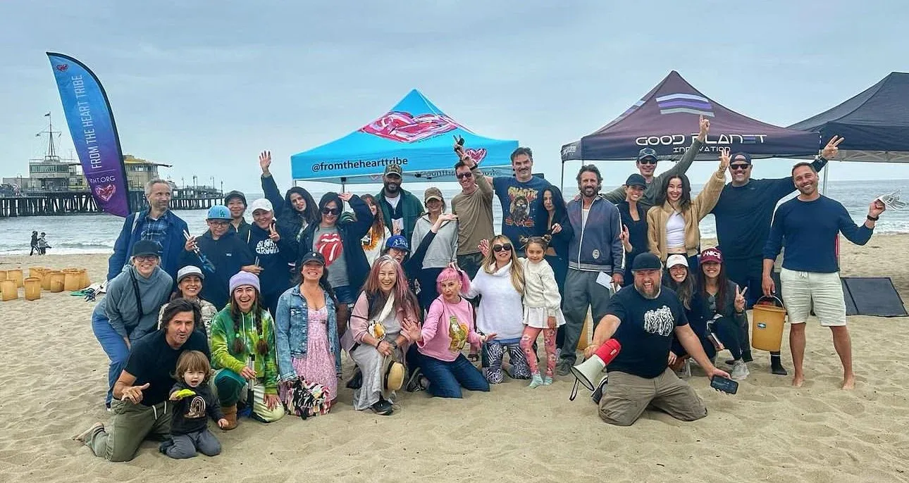 Volunteers on Santa Monica Beach after the May 2024 Pick Up For Paradise cleanup