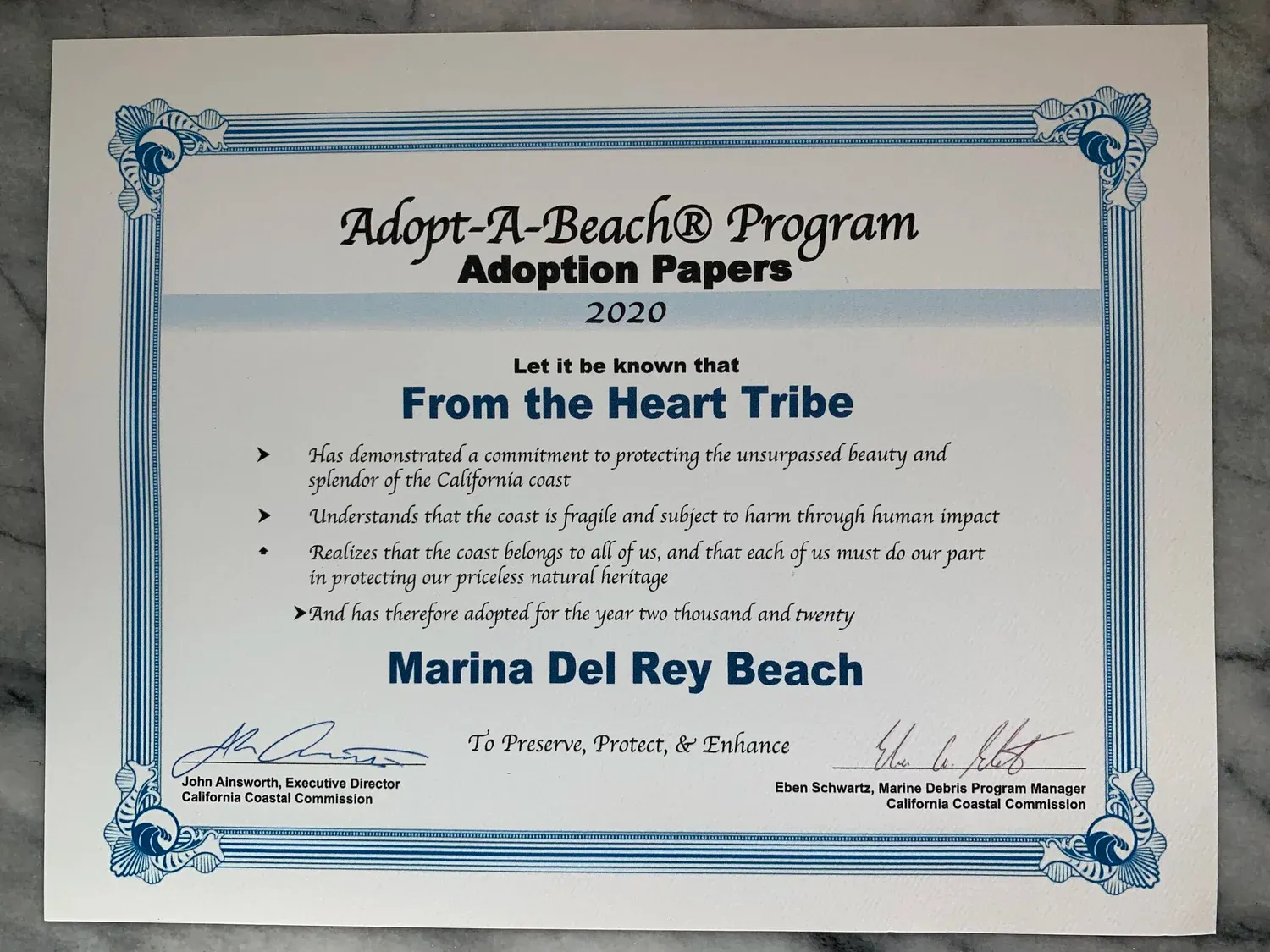 Adopt-A-Beach signage on Santa Monica Beach